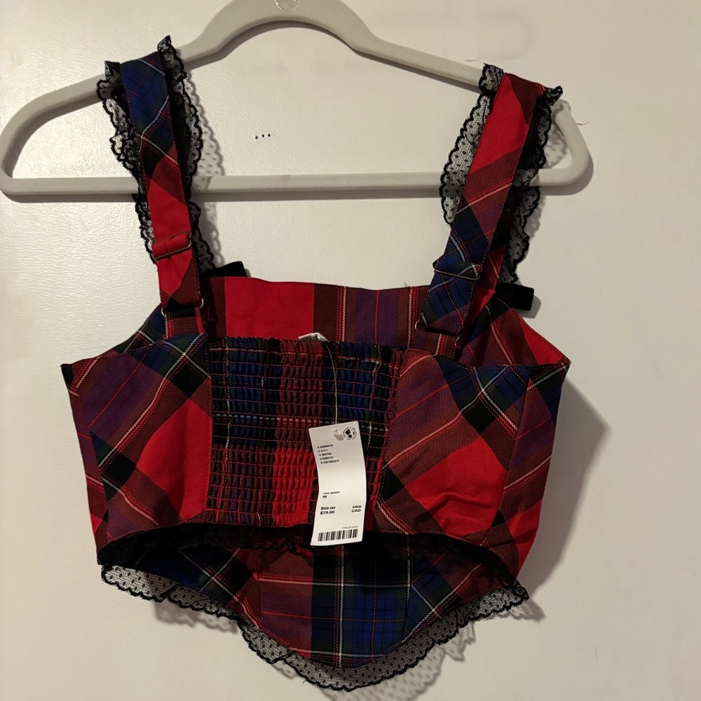 Kimchi Blue Perfectly Precious Plaid Bustier Top - Picture 6 of 7